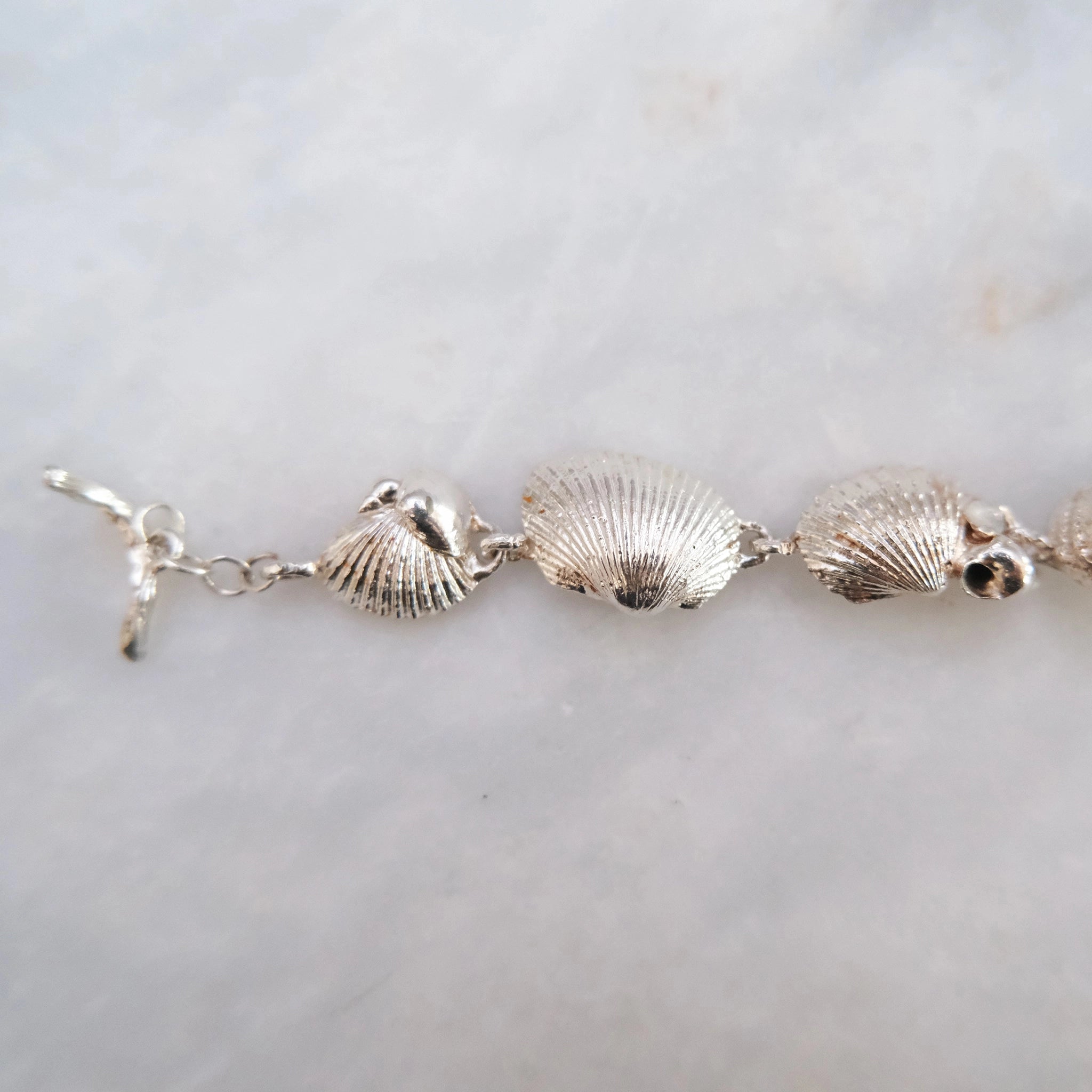 Sterling Silver Seashell Link Bracelet