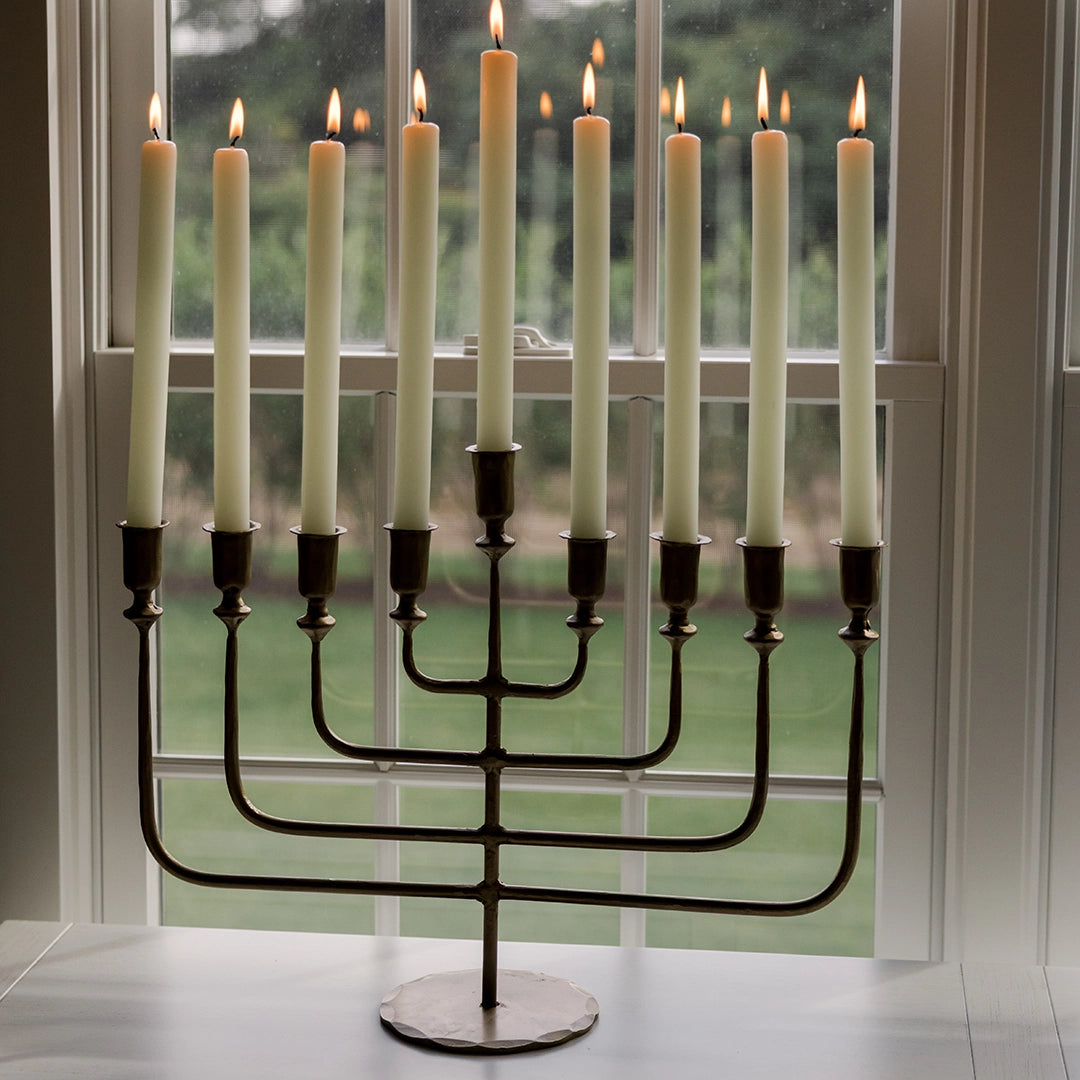 Weathered Brass Menorah