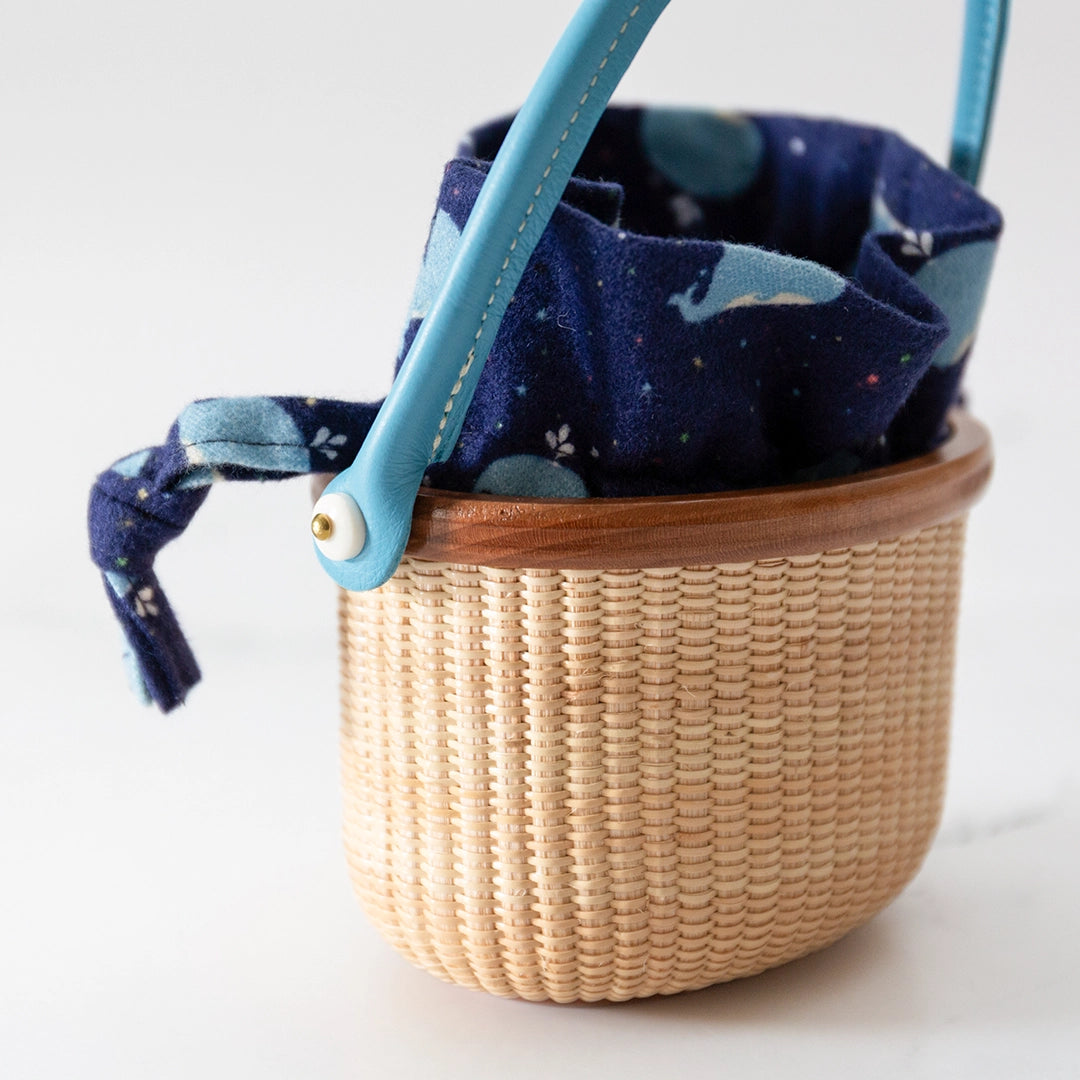 Children's Lightship Basket Purse with Whale Ditty Bag | Janet Carreau