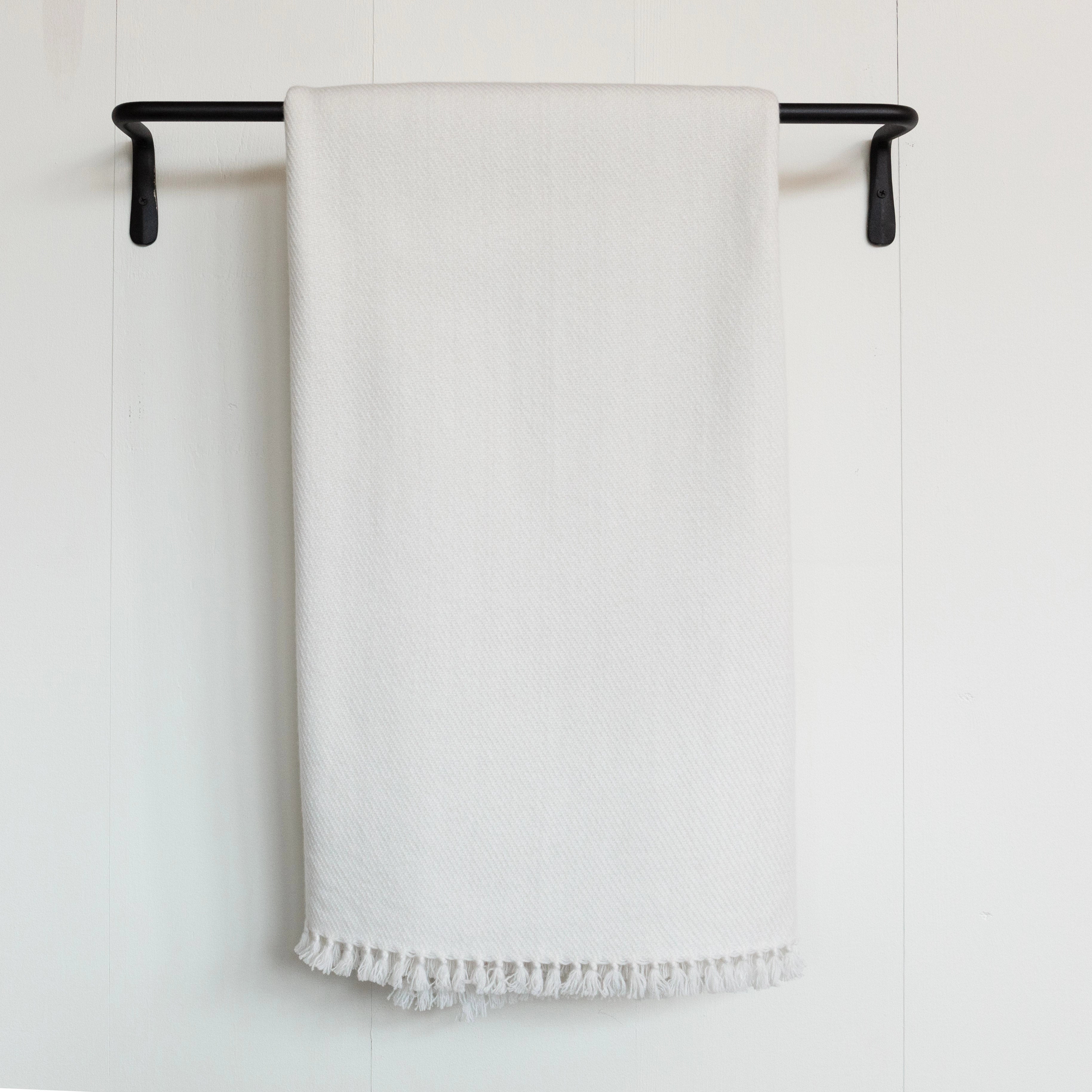 White Handwoven Cashmere Throw