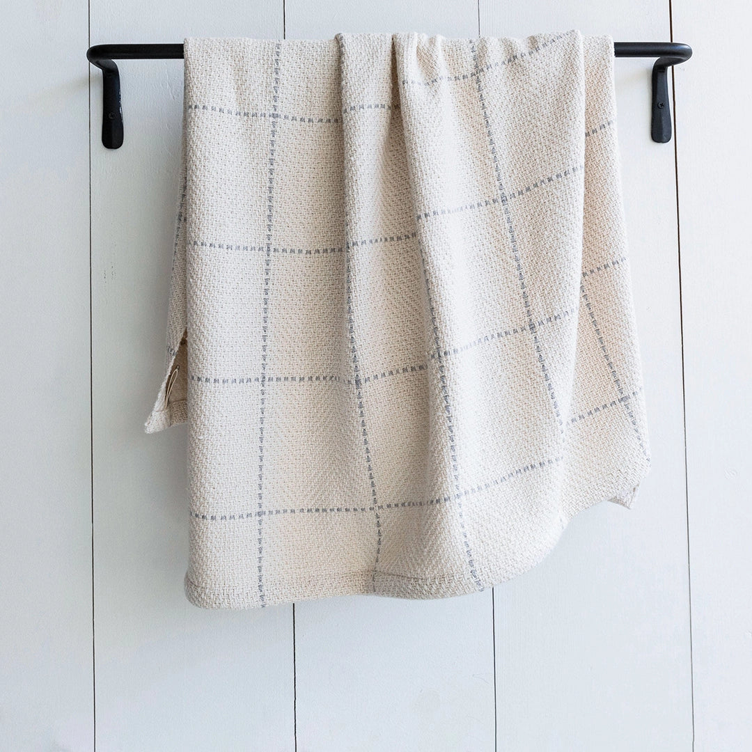 White and Gray Windowpane Baby Blanket