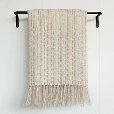 Windswept Ivory Handwoven Multi-Fiber Throw