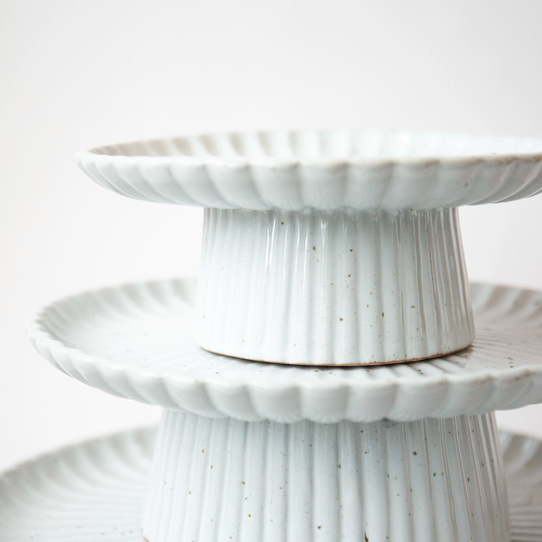 White Speckled Cake Stand