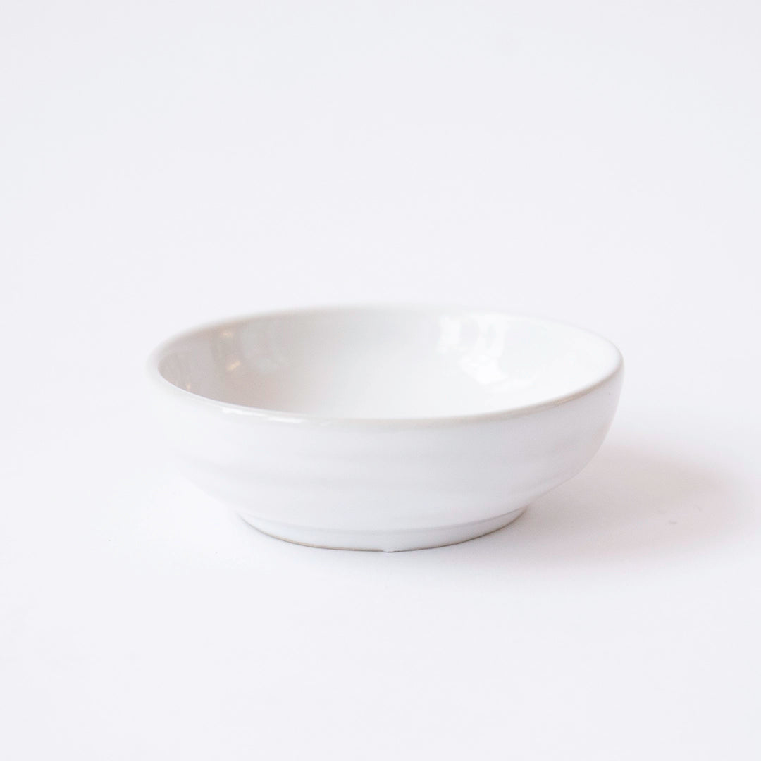 White Stoneware Pinch Bowl
