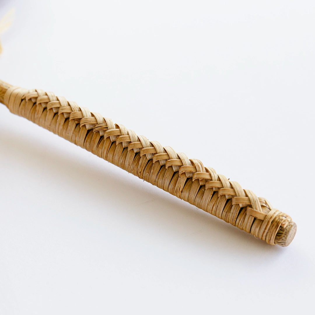 Wood and Rattan Salad Servers