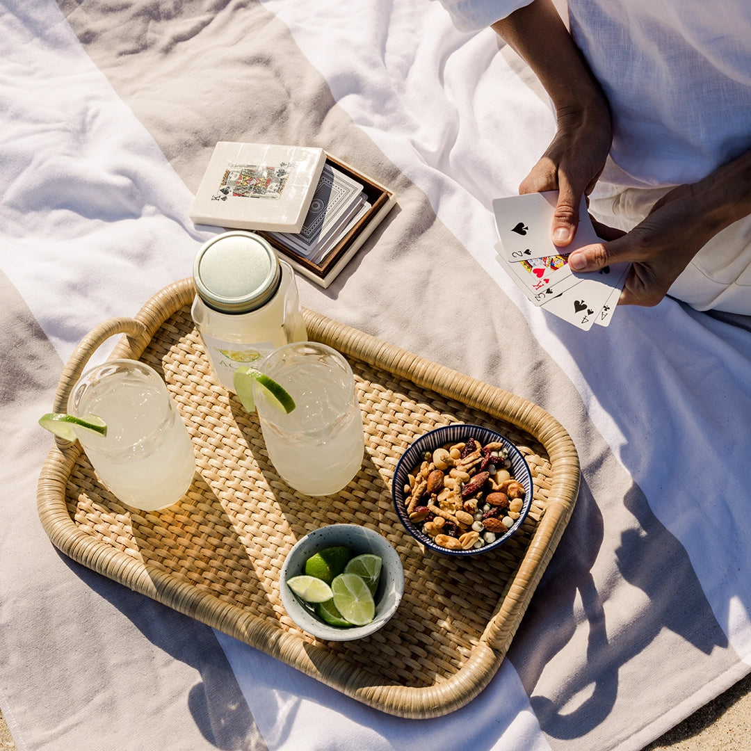 Basketweave Rattan Tray