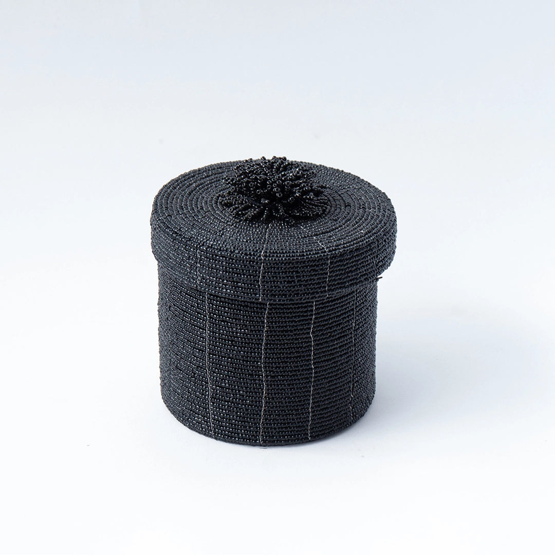 Black Beaded Container