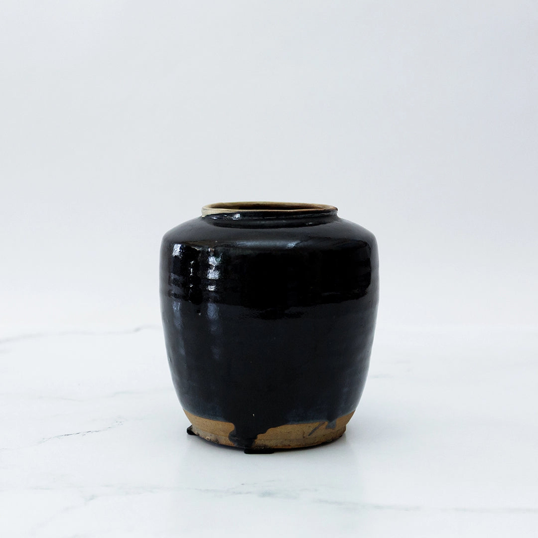 Black & Blue Glazed Jar