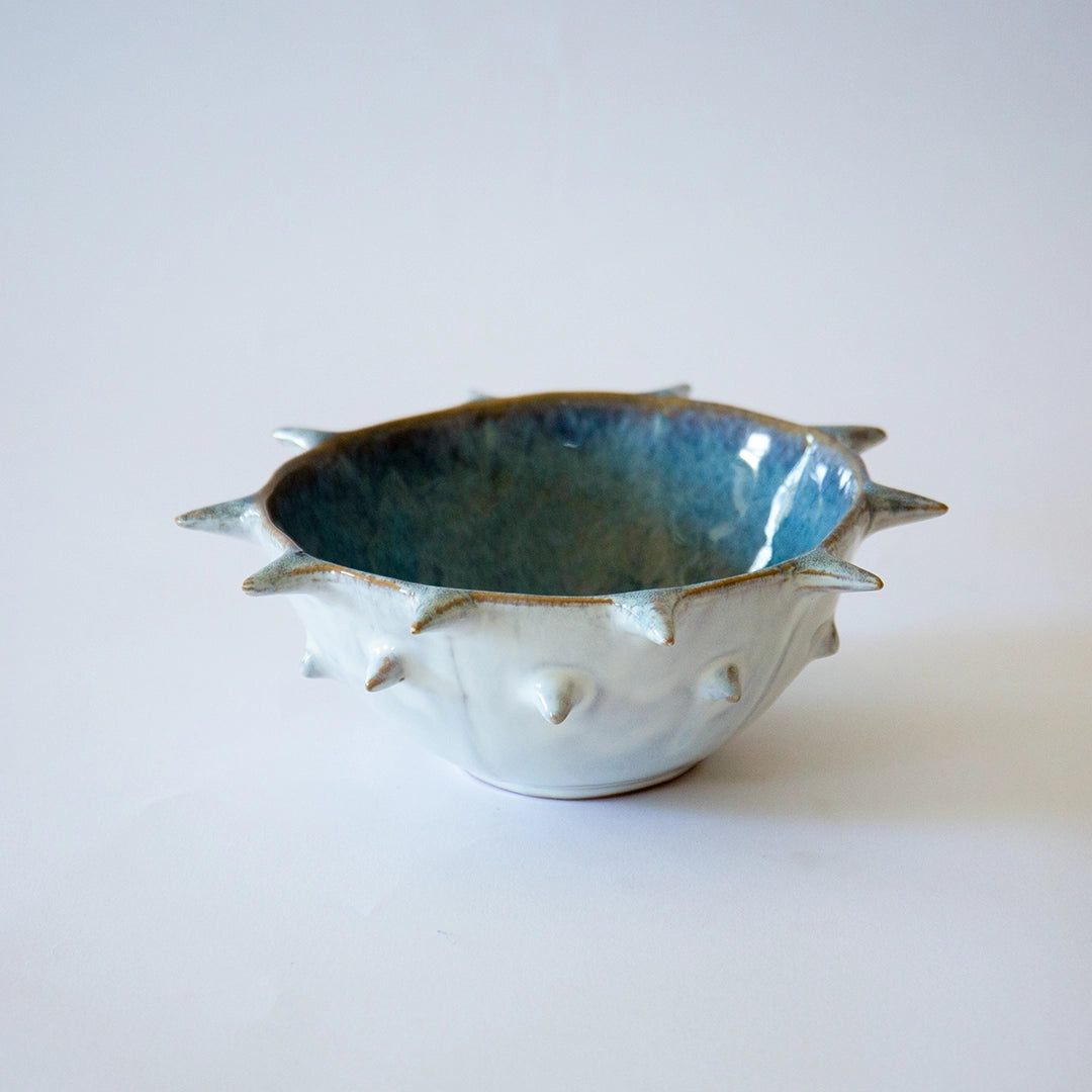 Blue and White Glaze Spiked Stoneware Bowl