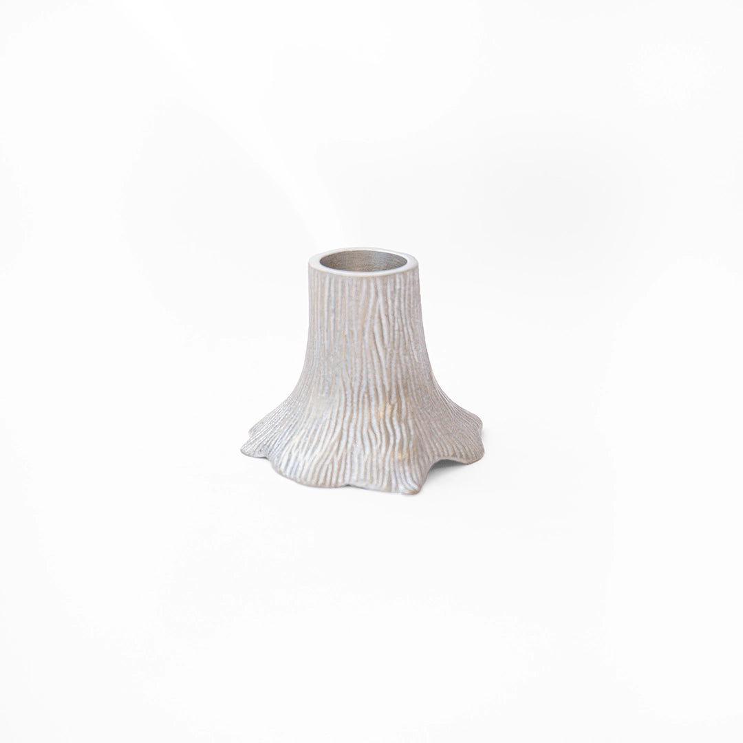 Brass Faux Bois Candle Holder