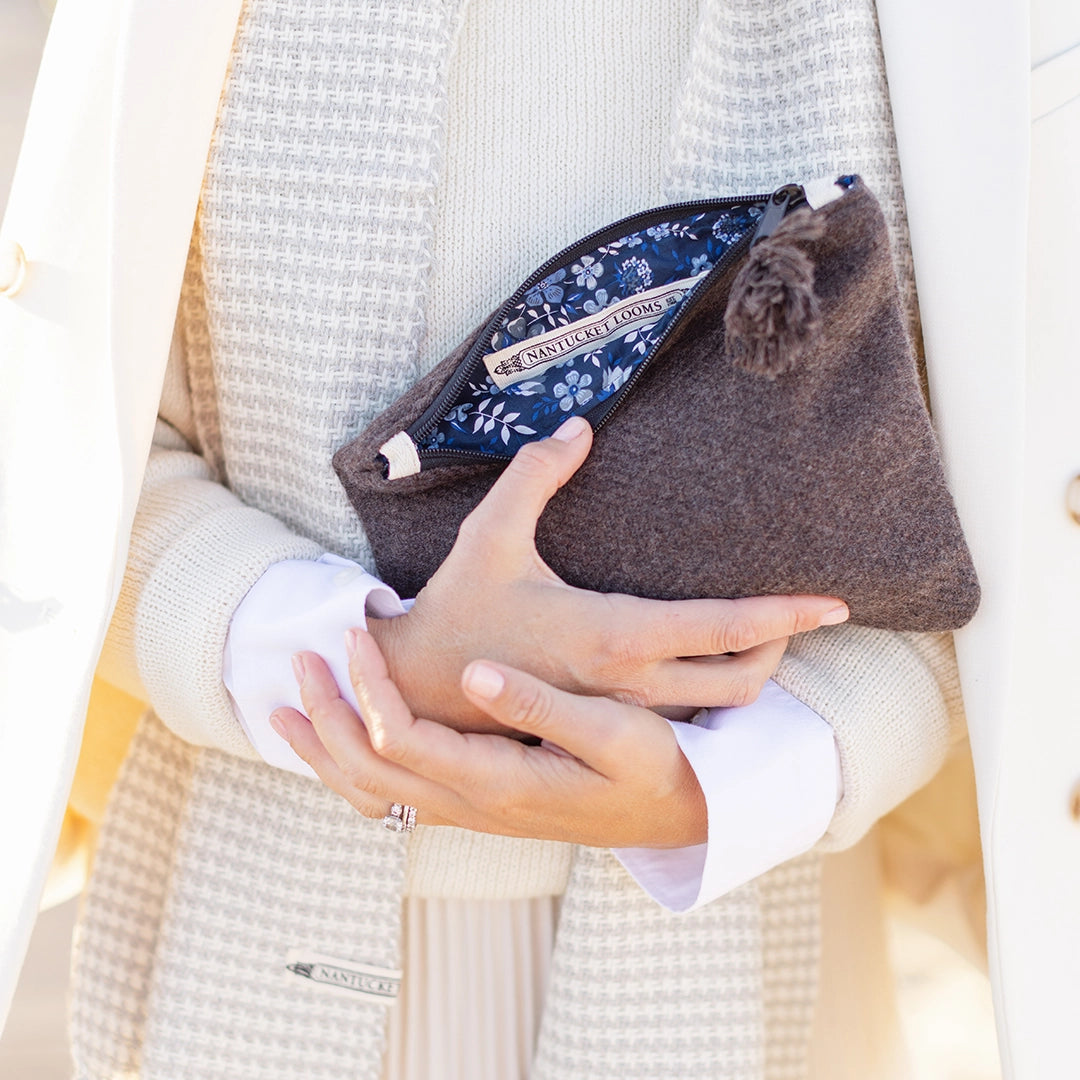 Nantucket Looms Chocolate Cashmere Clutch