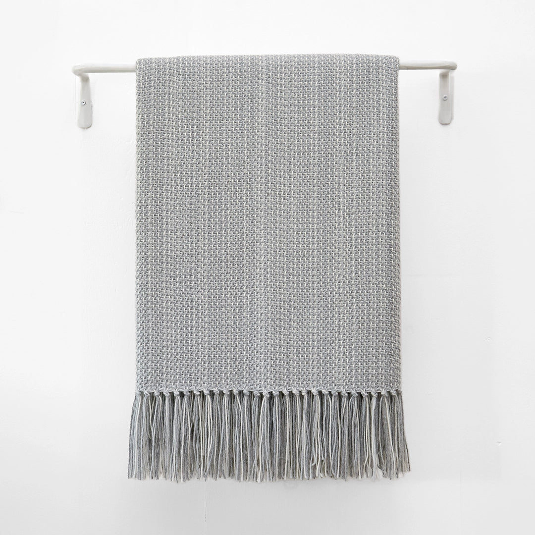 Gray Haze Handwoven Alpaca Throw