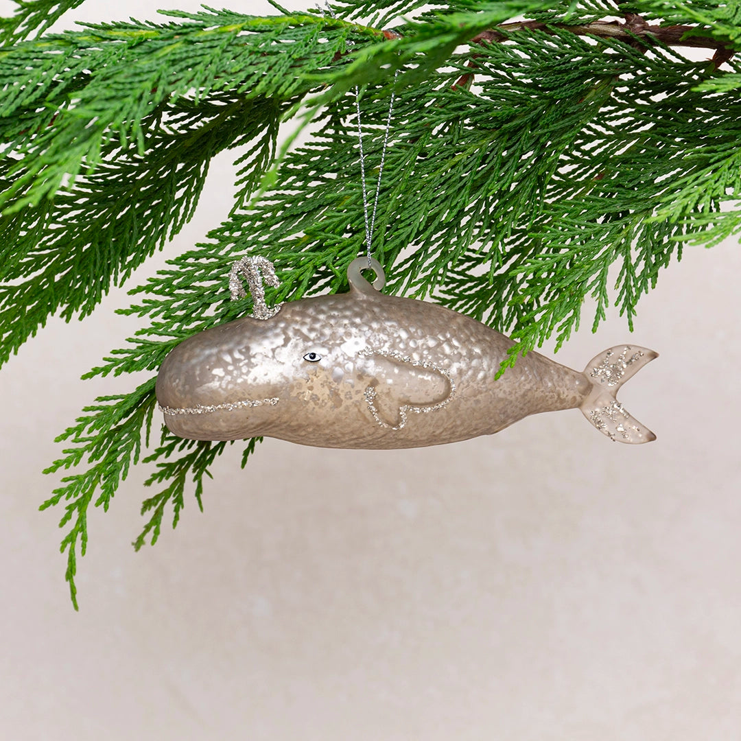 Gray Whale Glass Ornament