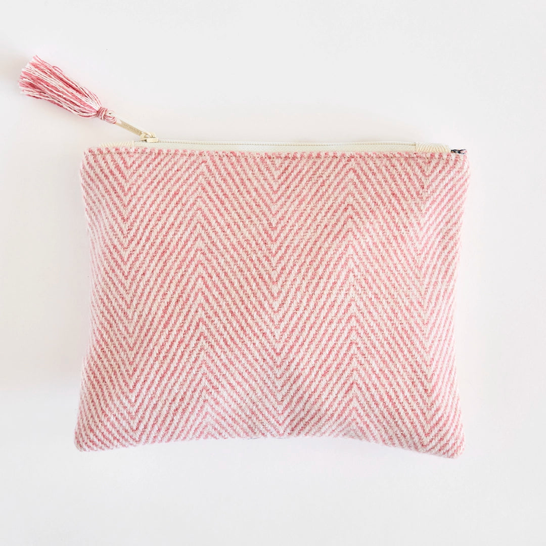 Nantucket Looms Heirloom Faraway Red Cashmere Fabric Clutch