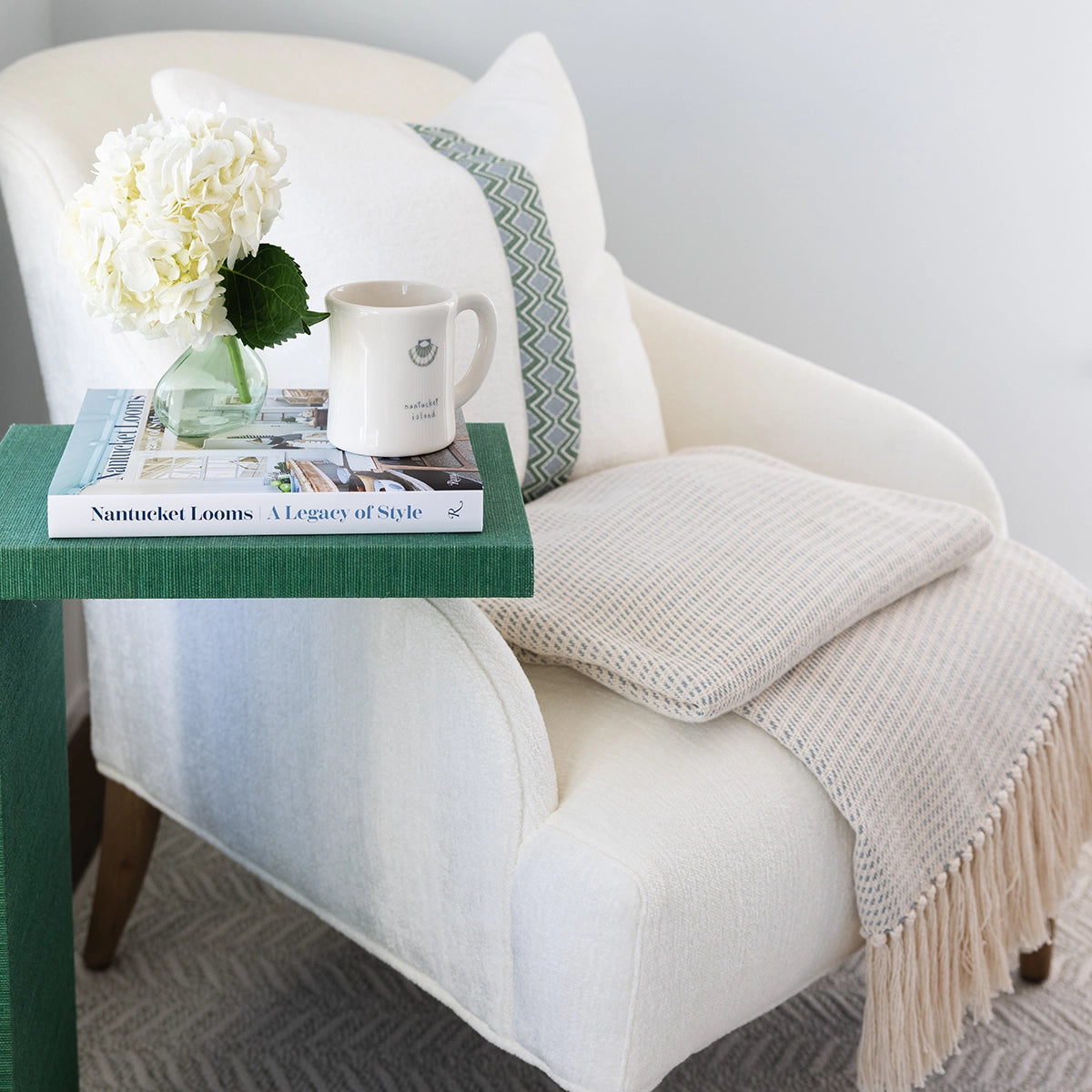 Faux Grass-Cloth Side Table