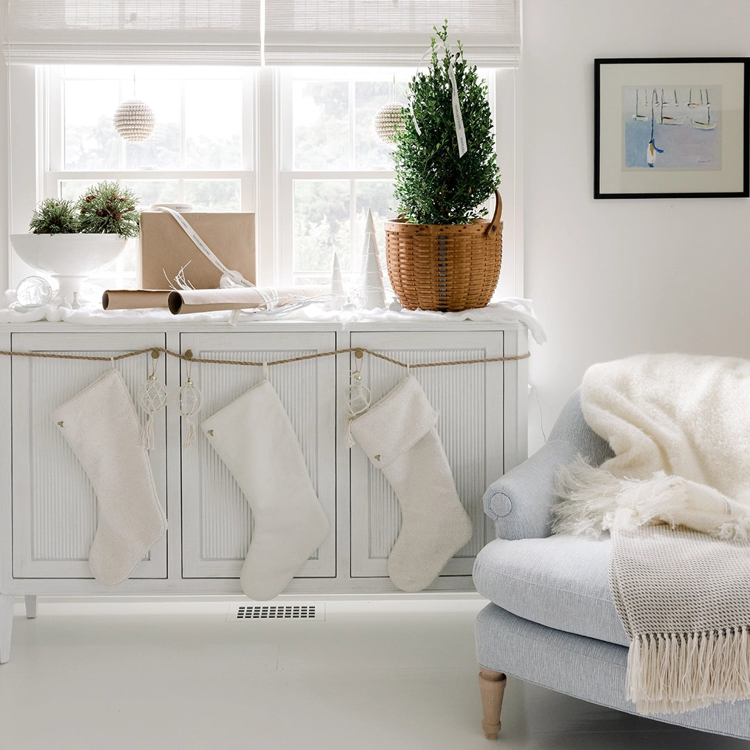 Ivory Alpaca Stocking with Cuff