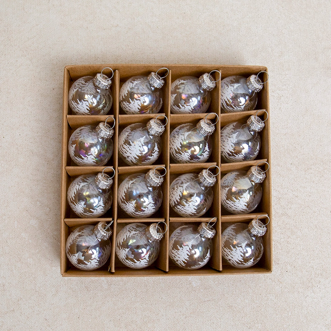 Set of Mini Snow Tree Ornaments