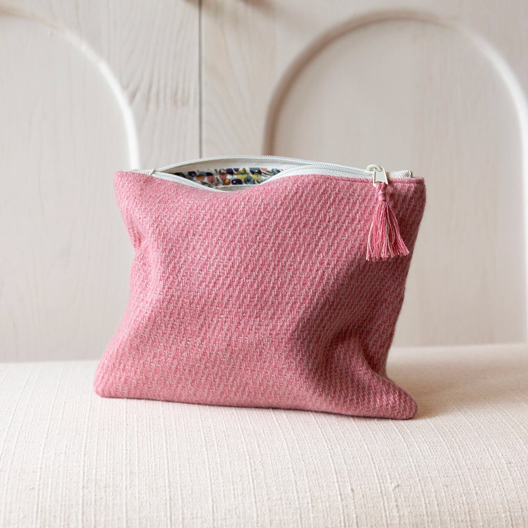 Nantucket Looms Heirloom Faraway Red Cashmere Fabric Clutch