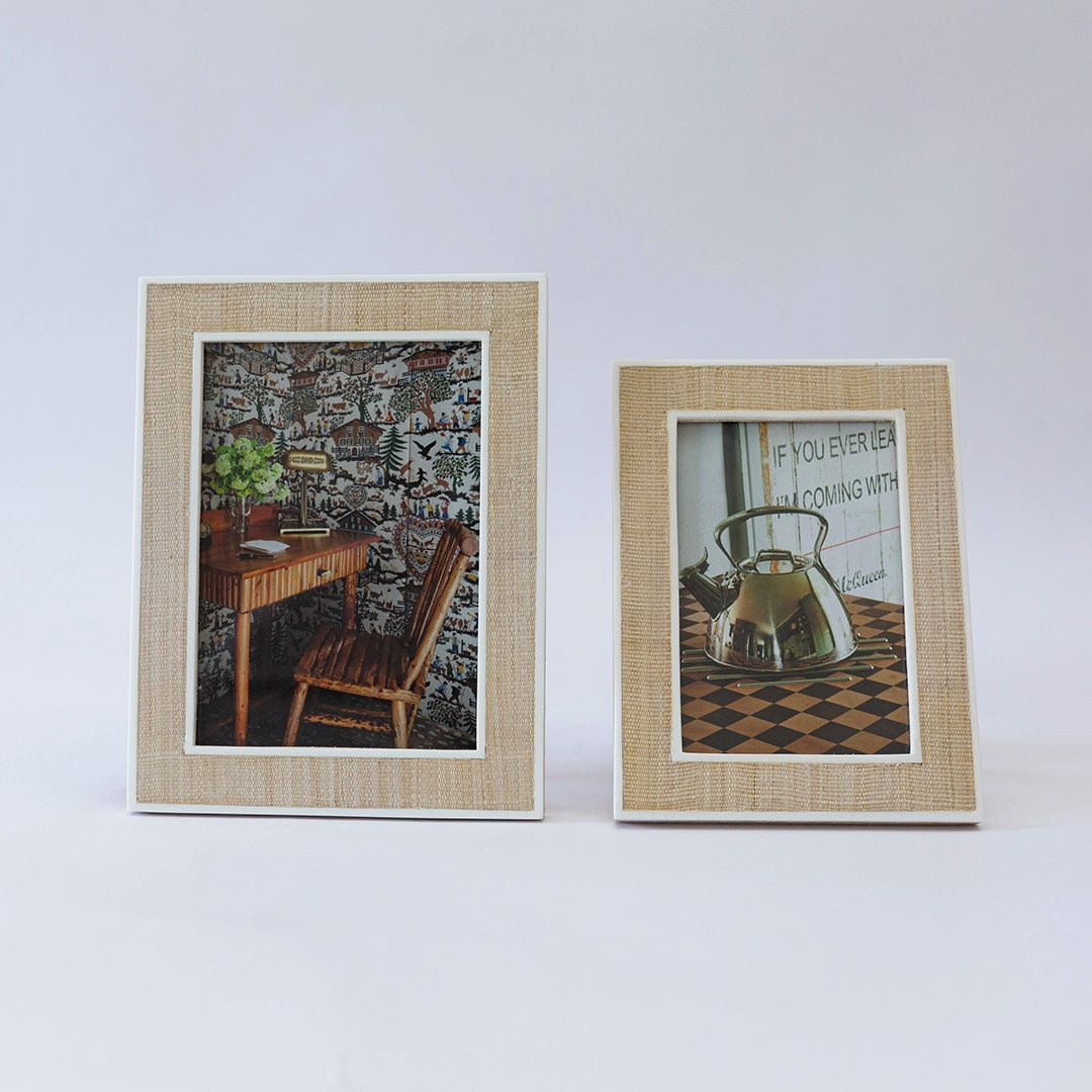 Natural Beige Abaca Picture Frame