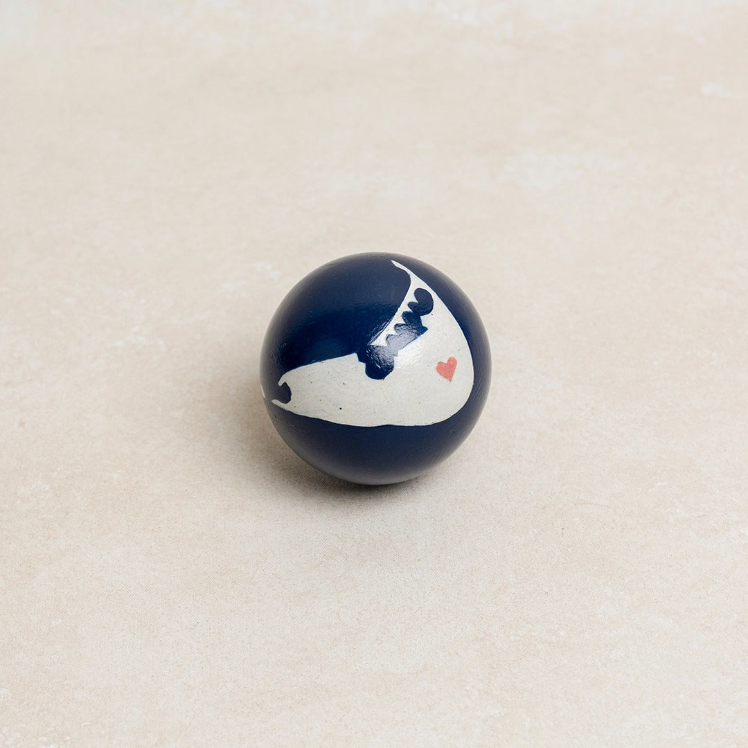 Handpainted Blue Island Heart Decorative Sphere