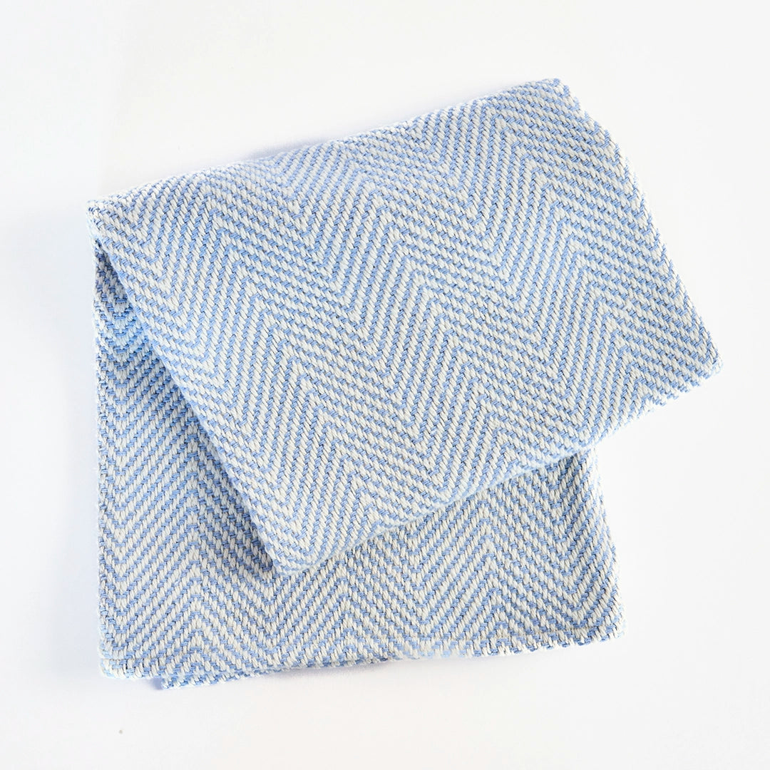 Sky Blue Handwoven Cotton Baby Blanket