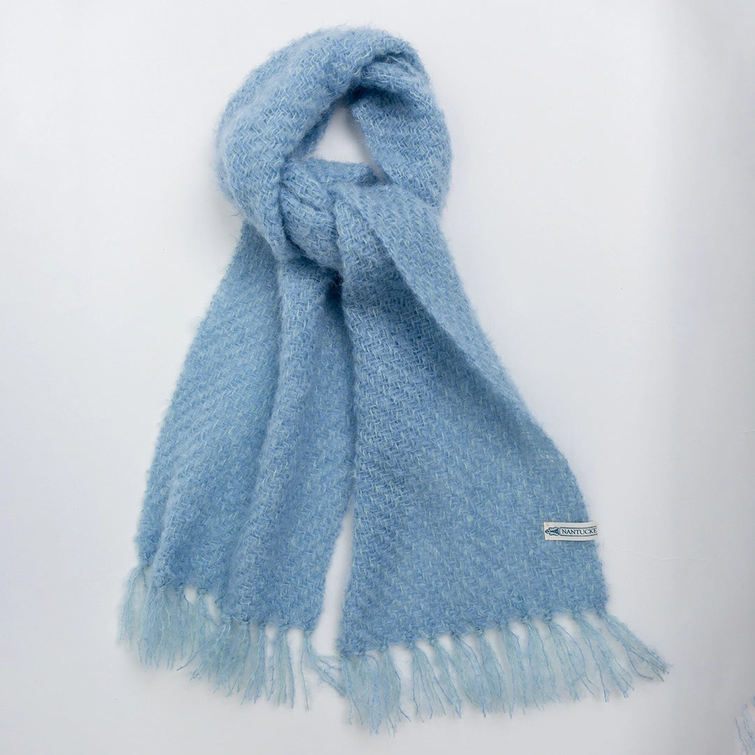 Sky Blue Handwoven Mohair Scarf
