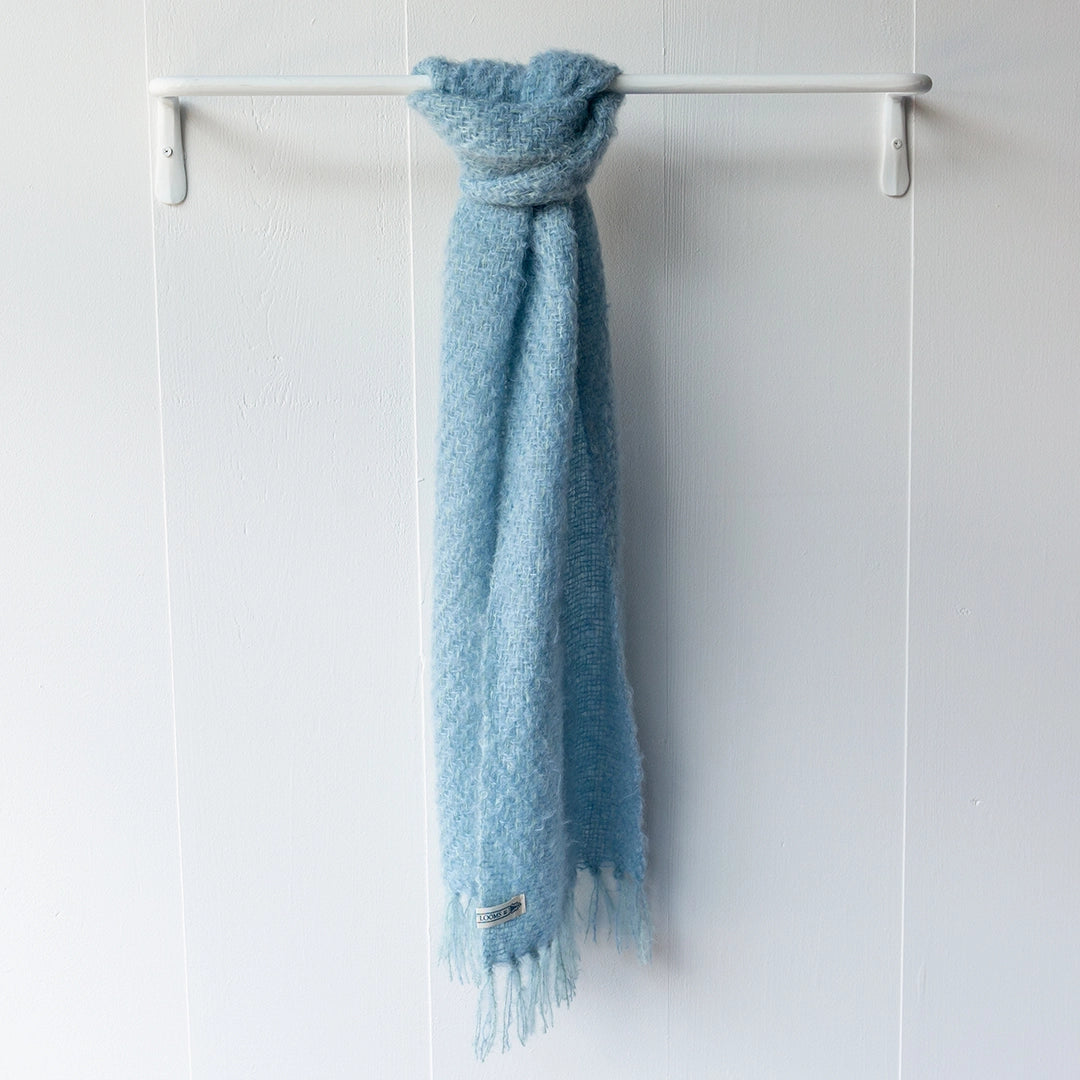 Sky Blue Handwoven Mohair Scarf