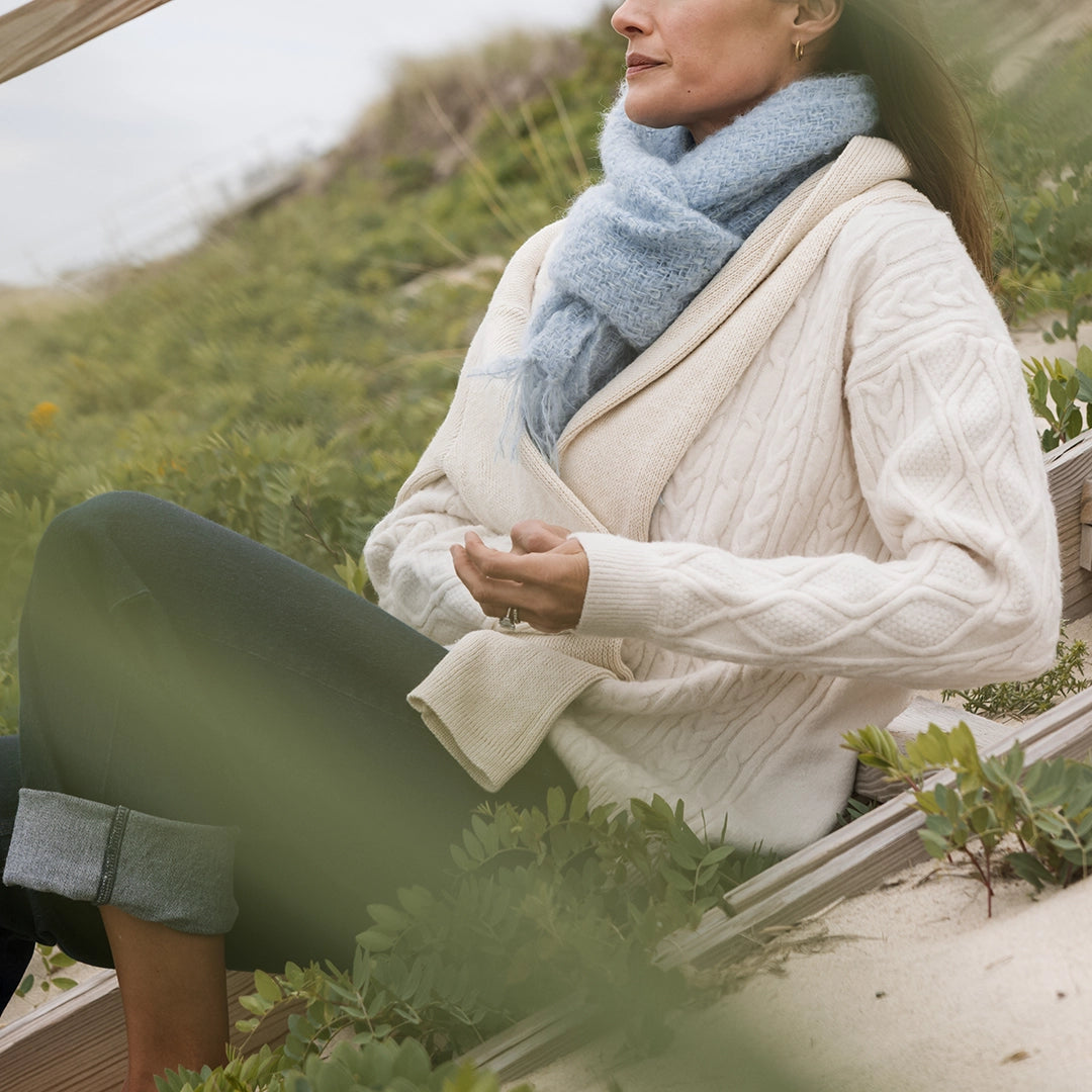 Sky Blue Handwoven Mohair Scarf