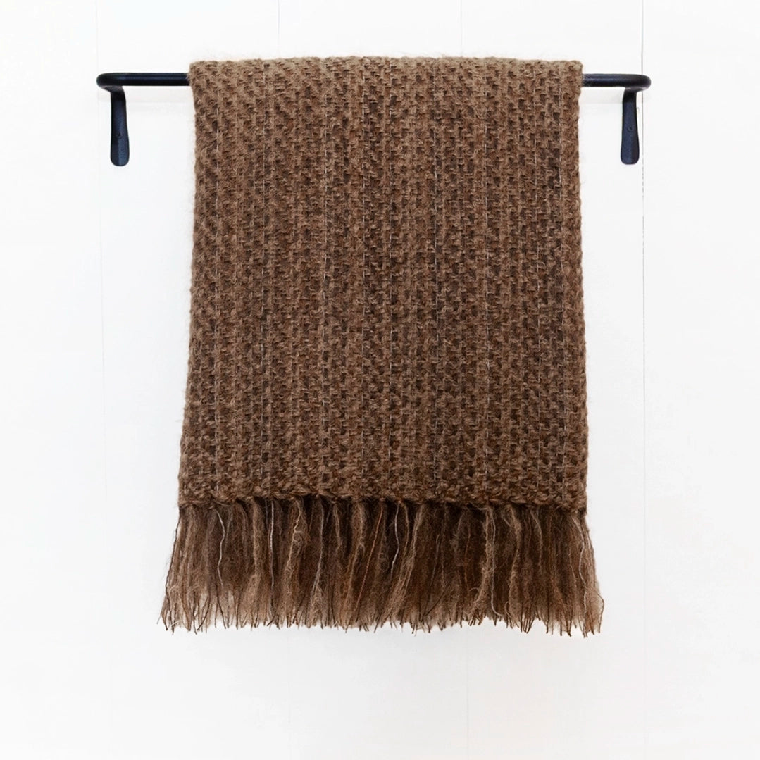 Solid Handwoven Mohair Throw