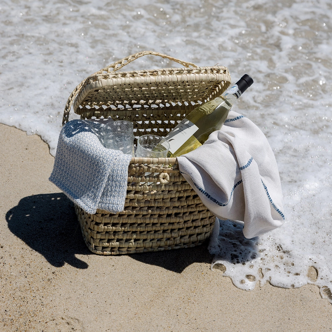 Woven Doum Palm Picnic Basket