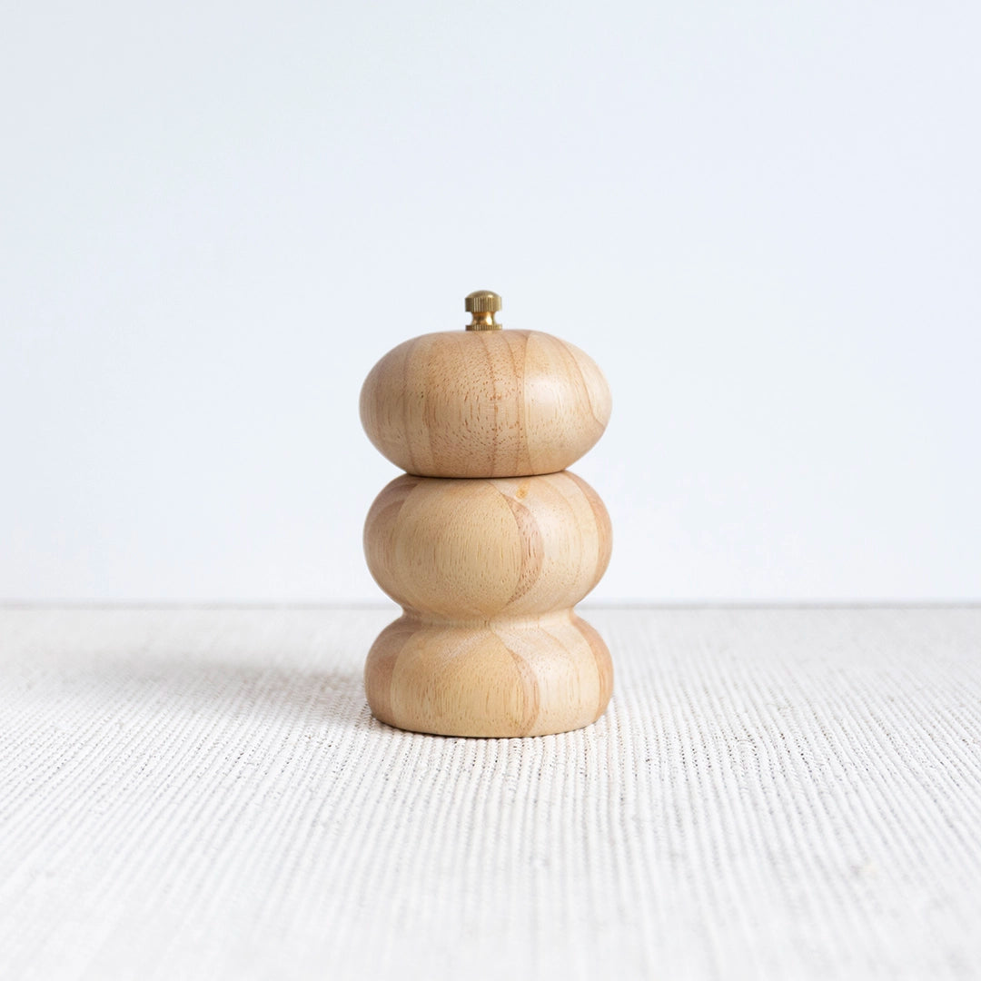Natural Rubberwood Black Pepper Grinder