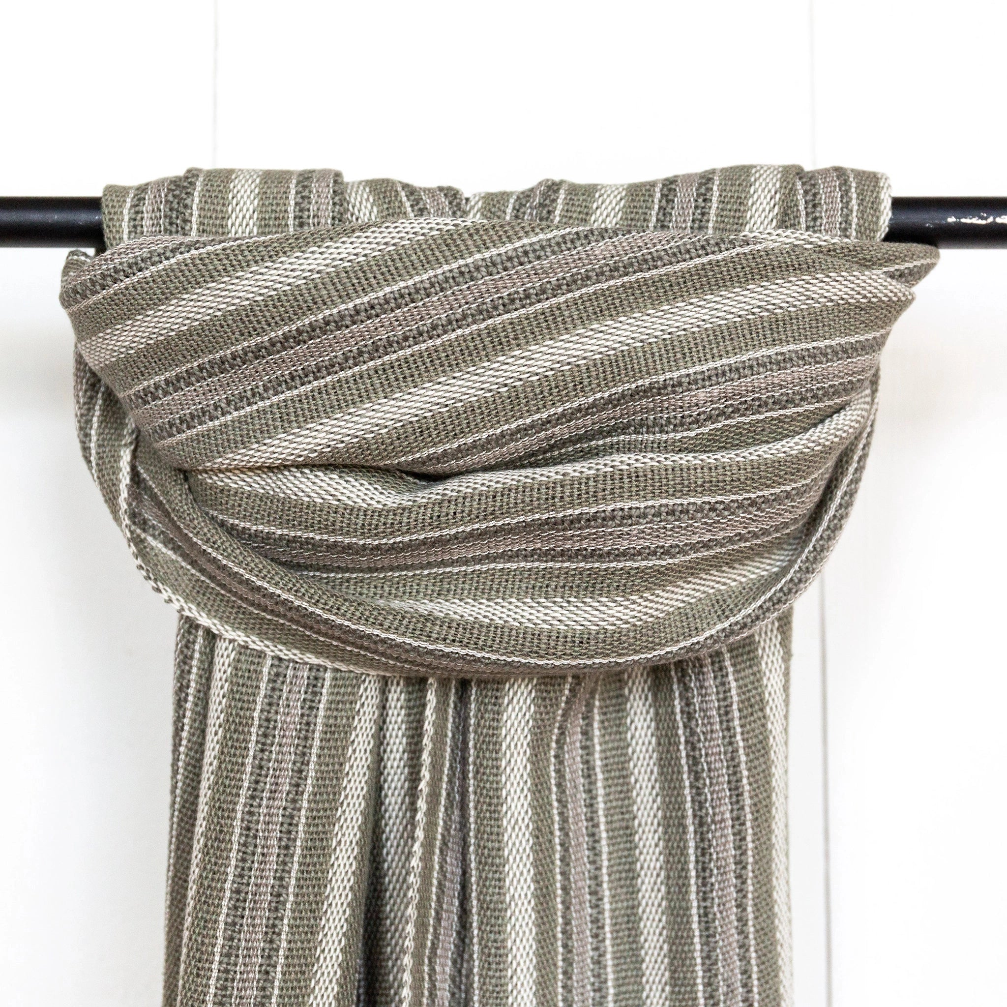 Neutral Stripe Handwoven Cotton Scarf