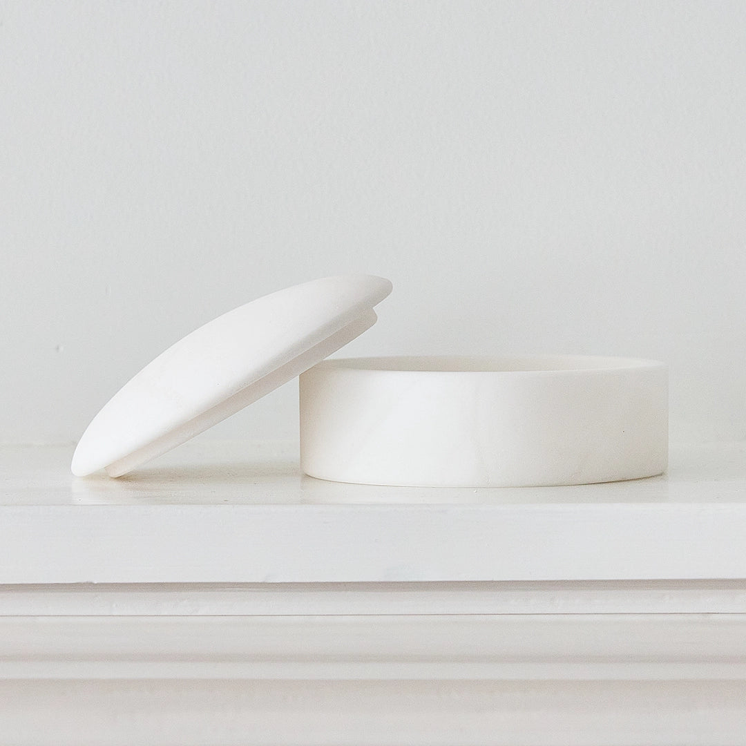 White Alabaster Keepsakes Box