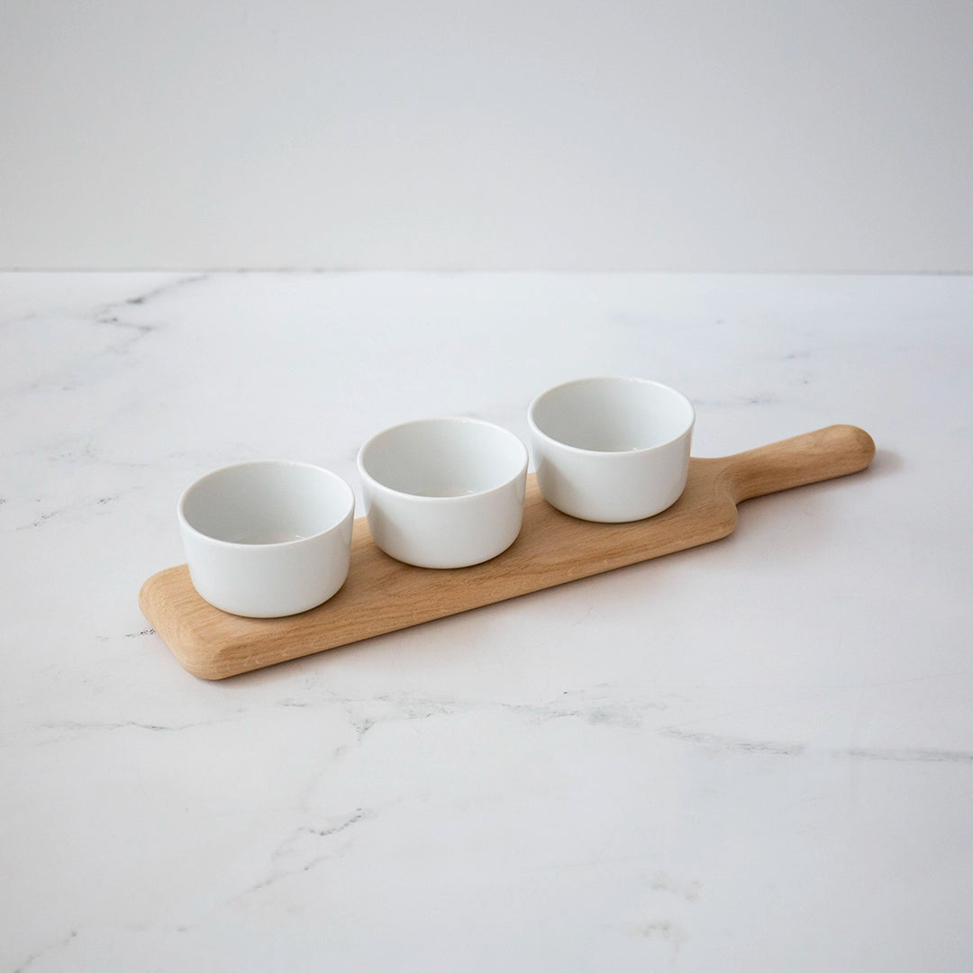 Oak Paddle & Bowl Set