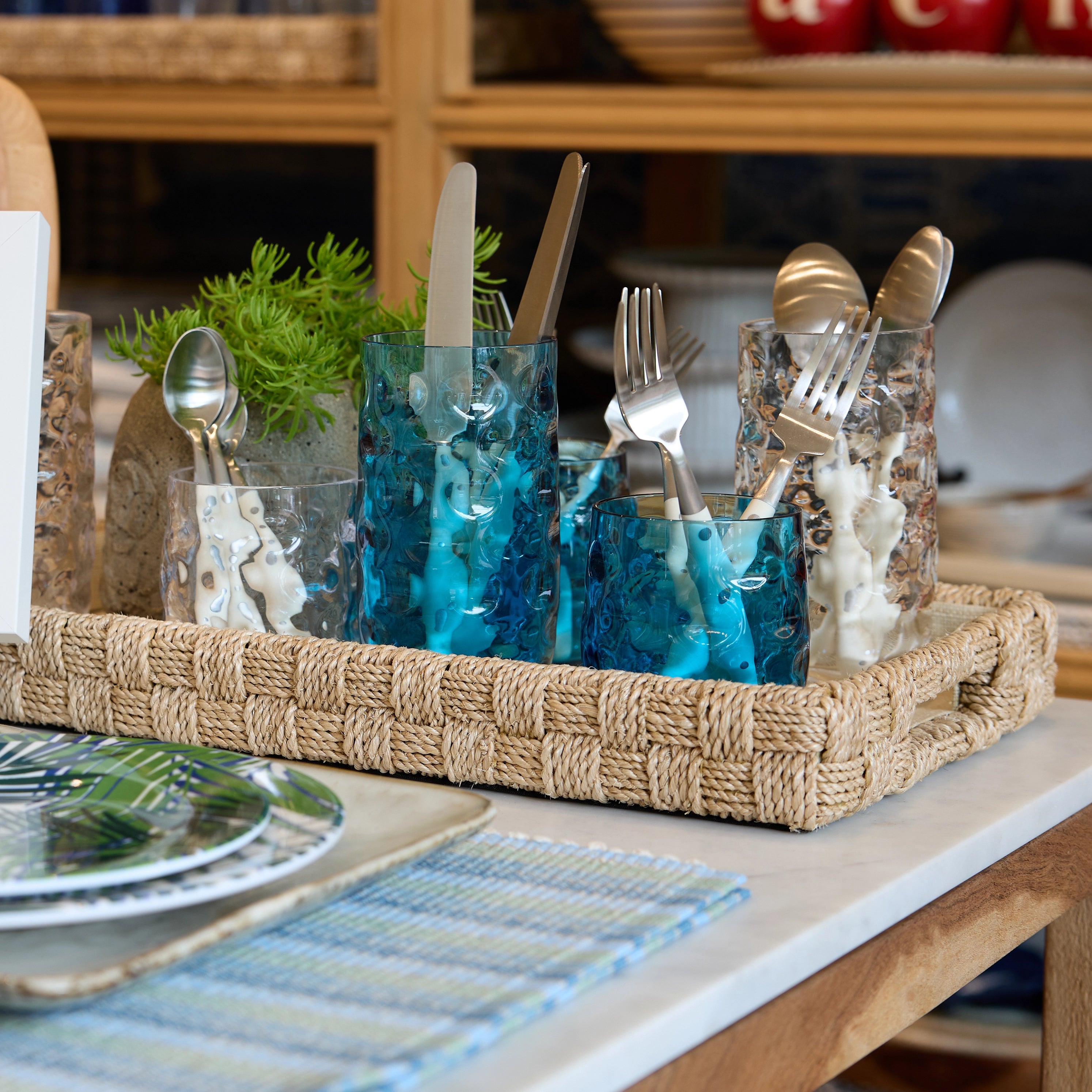 Blue Textured Acrylic Glassware