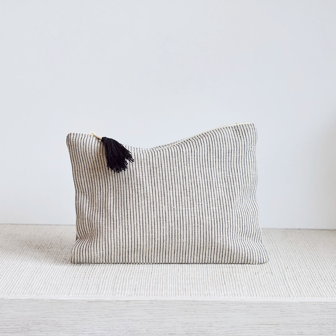 Nantucket Looms Pinstripe Linen Heirloom Clutch