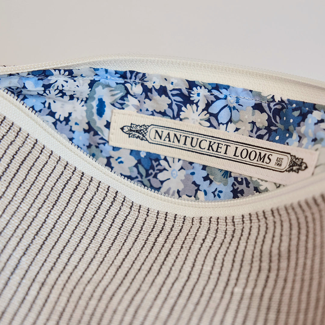 Nantucket Looms Pinstripe Linen Heirloom Clutch