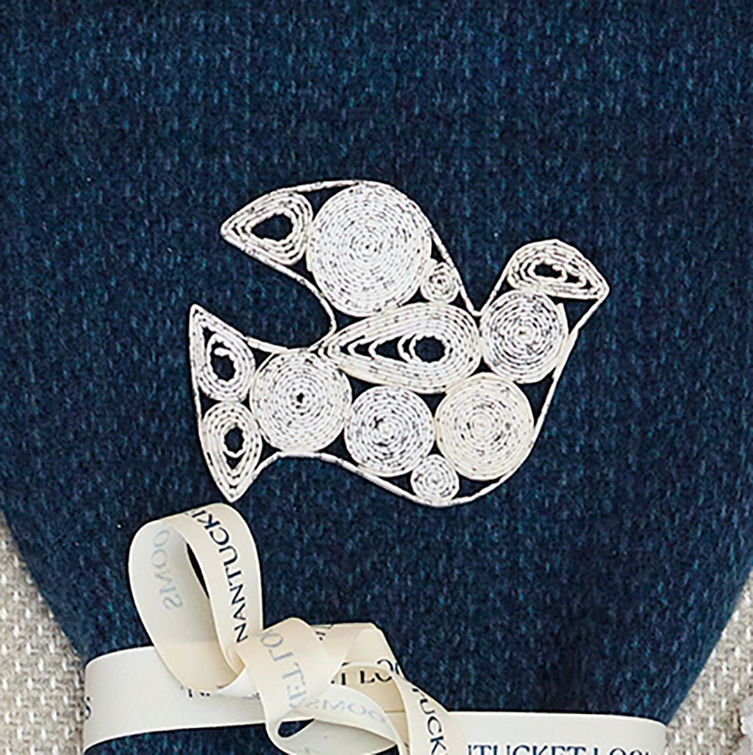 Recycled Newspaper Dove Ornament