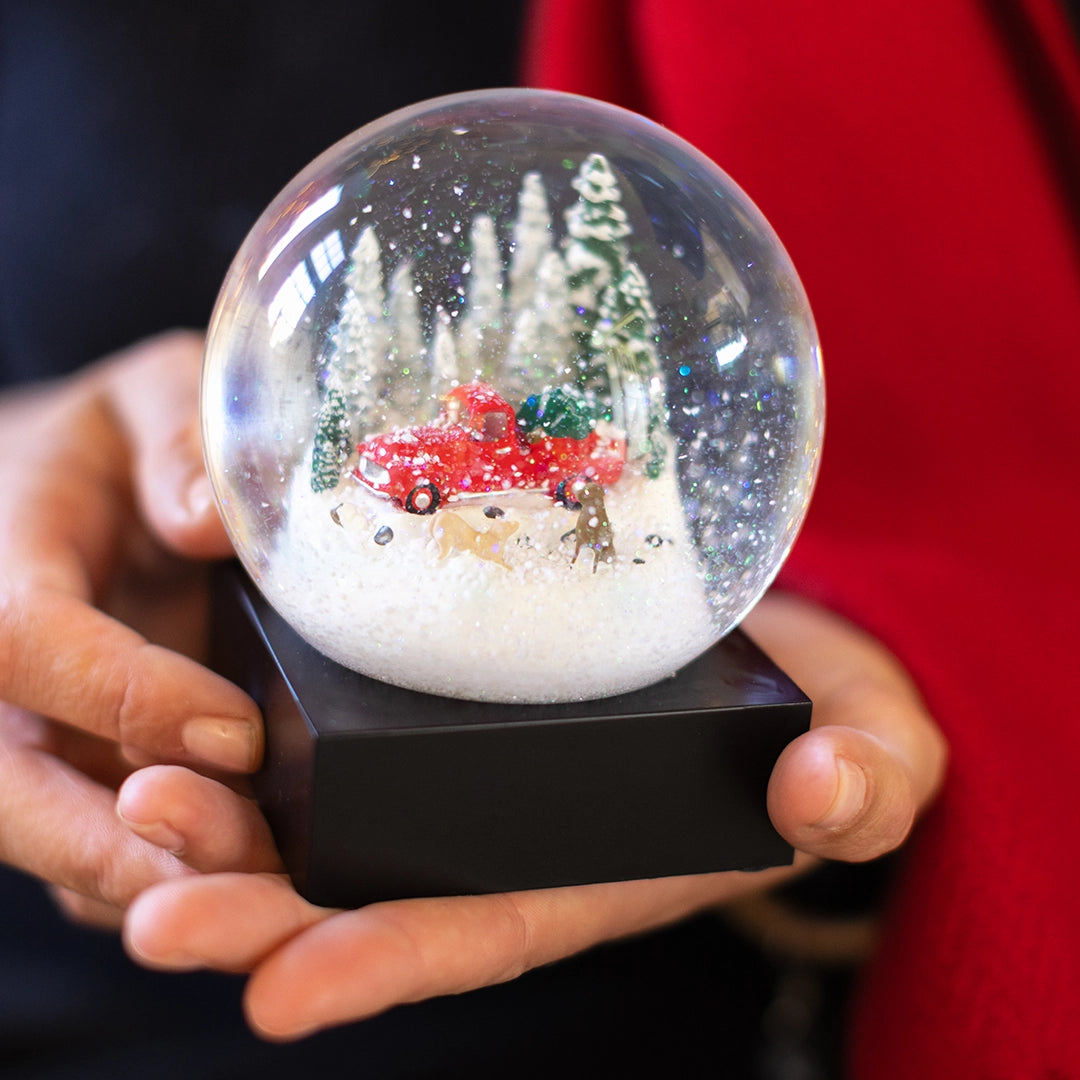 Red Truck and Dogs Snow Globe