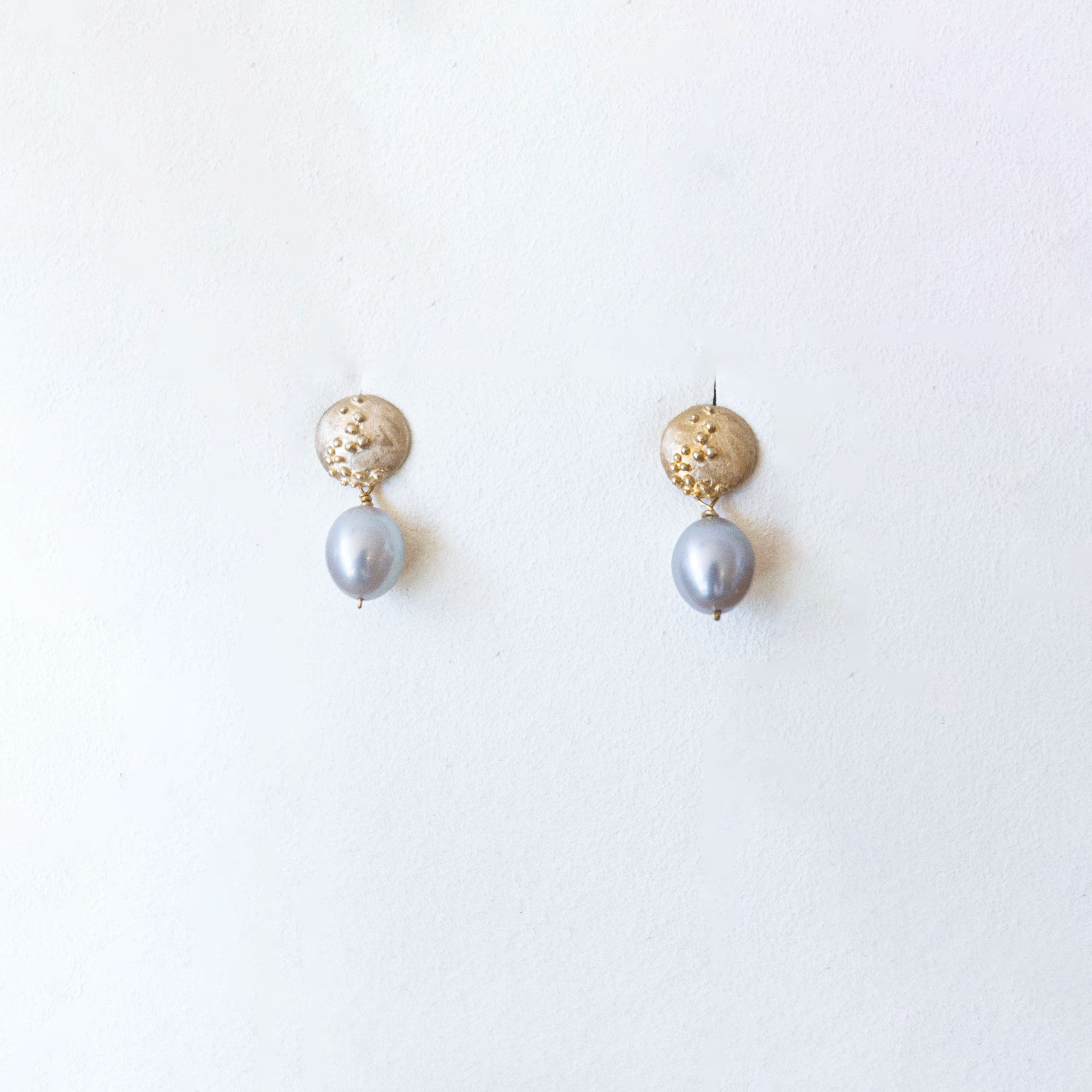 Sea Spray 18K Gold and Pearl Earrings | Sharon Woods Hussey