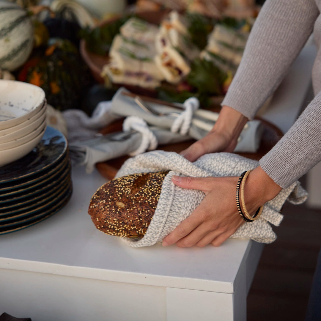 Silver Gray Handwoven Kitchen Towel