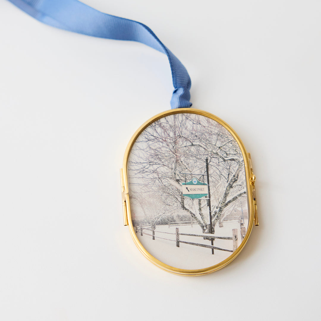 Snowy Cherry Tree Vintage Brass Ornament | Sconset and Beyond