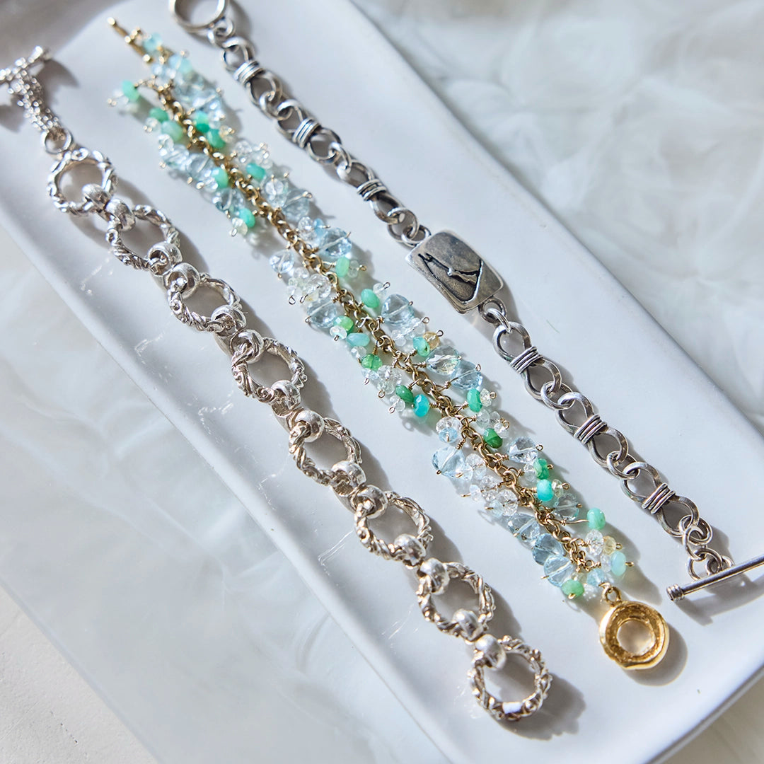 Sterling Silver Carved Link Bracelet | Sharon Woods Hussey