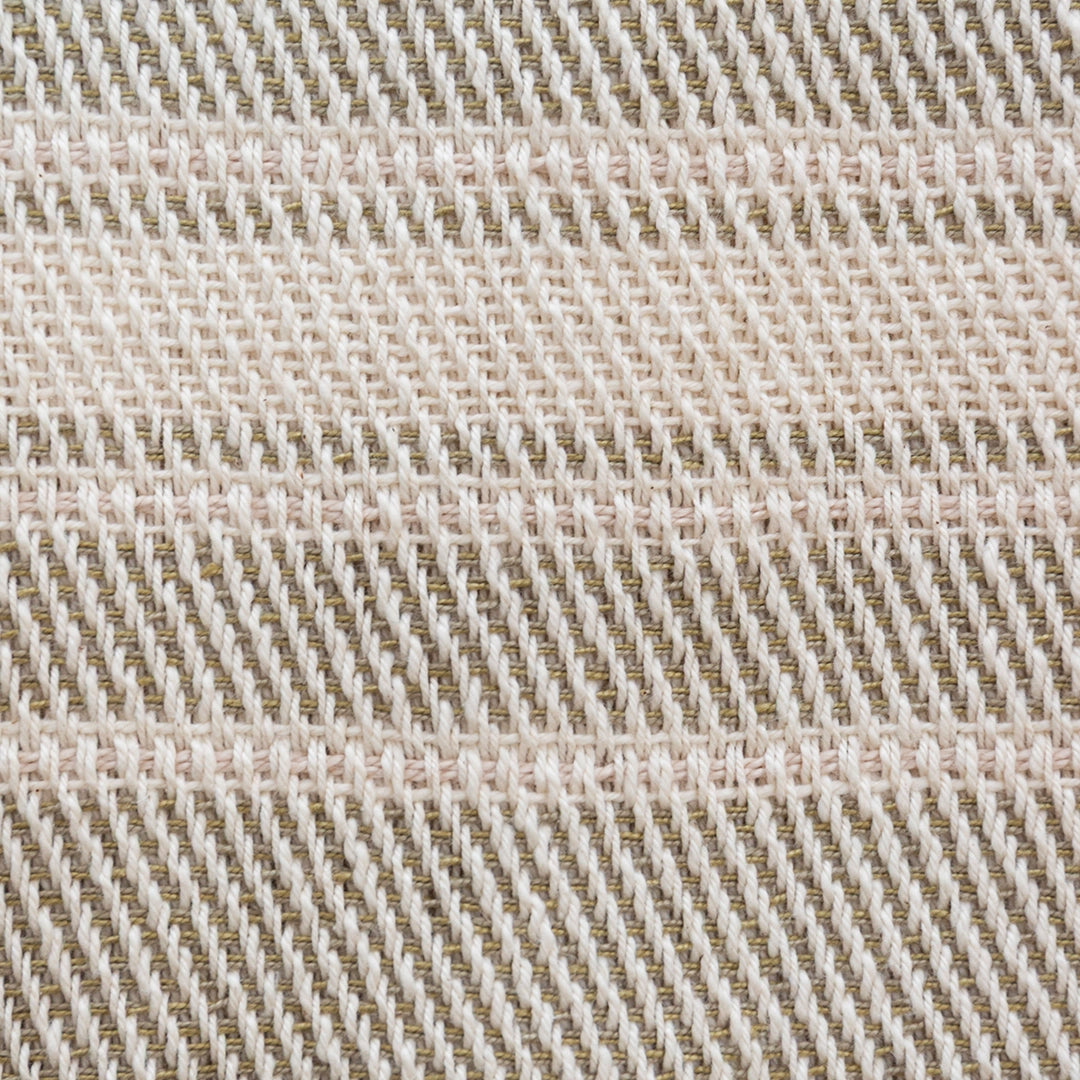 Taupe with Ivory Stripe Cotton Handwoven Short Warp Throw