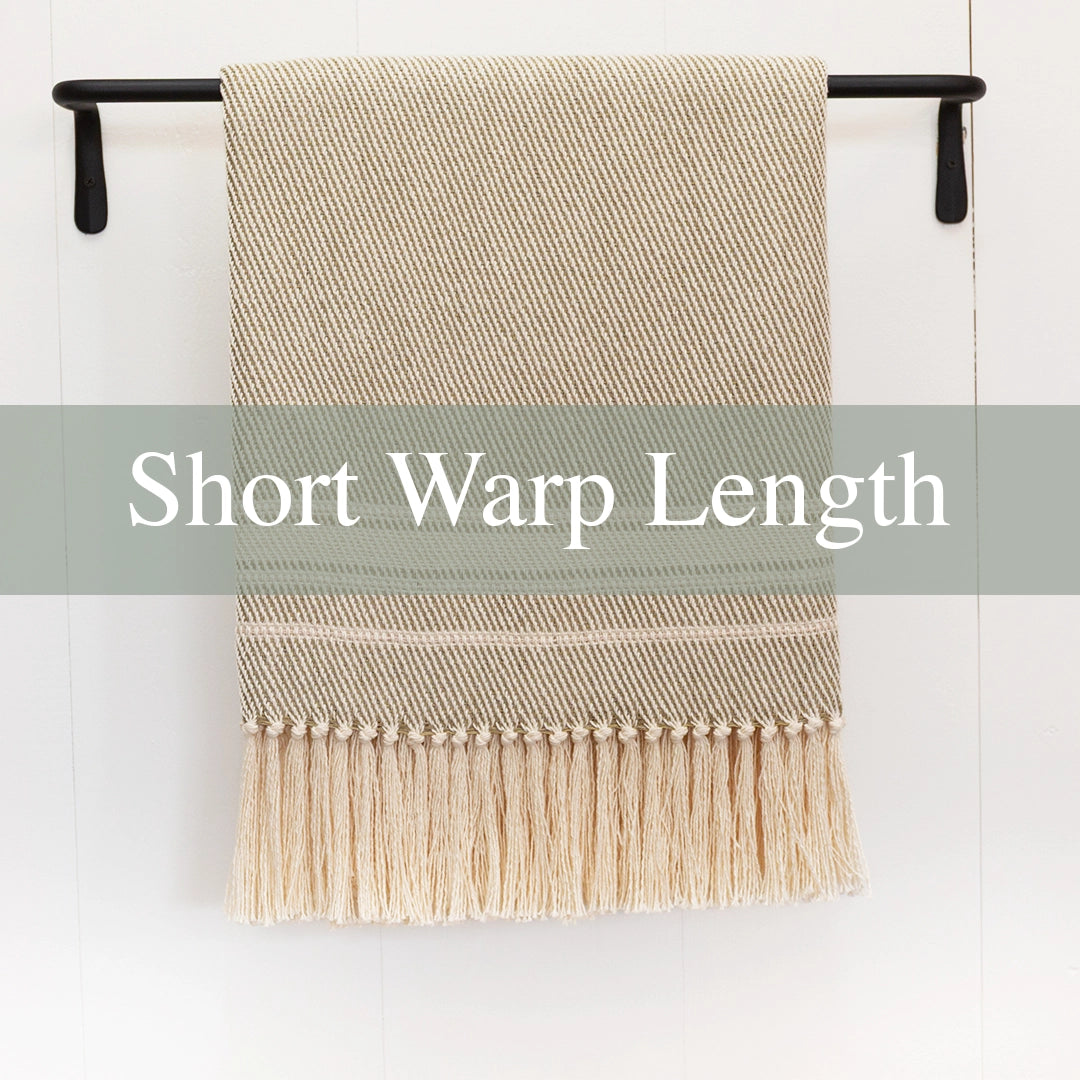 Taupe with Ivory Stripe Cotton Handwoven Short Warp Throw