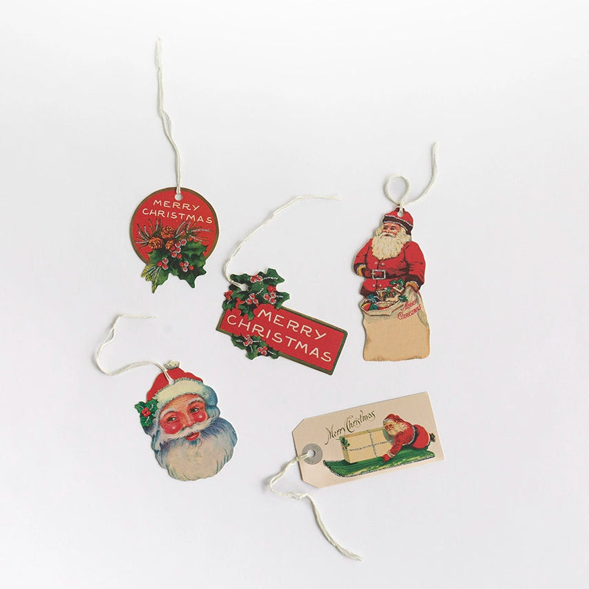 Vintage Holiday Glitter Gift Tags