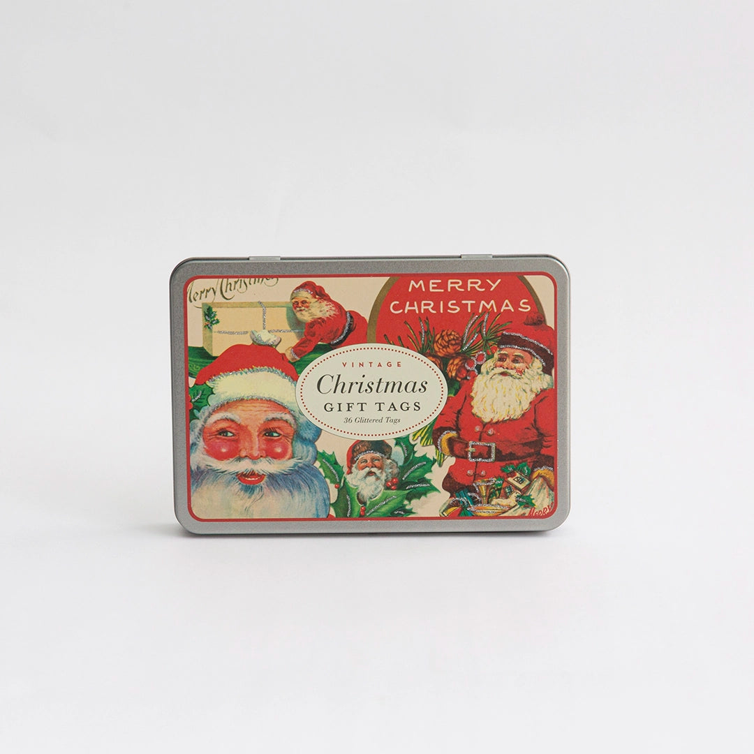 Vintage Holiday Glitter Gift Tags