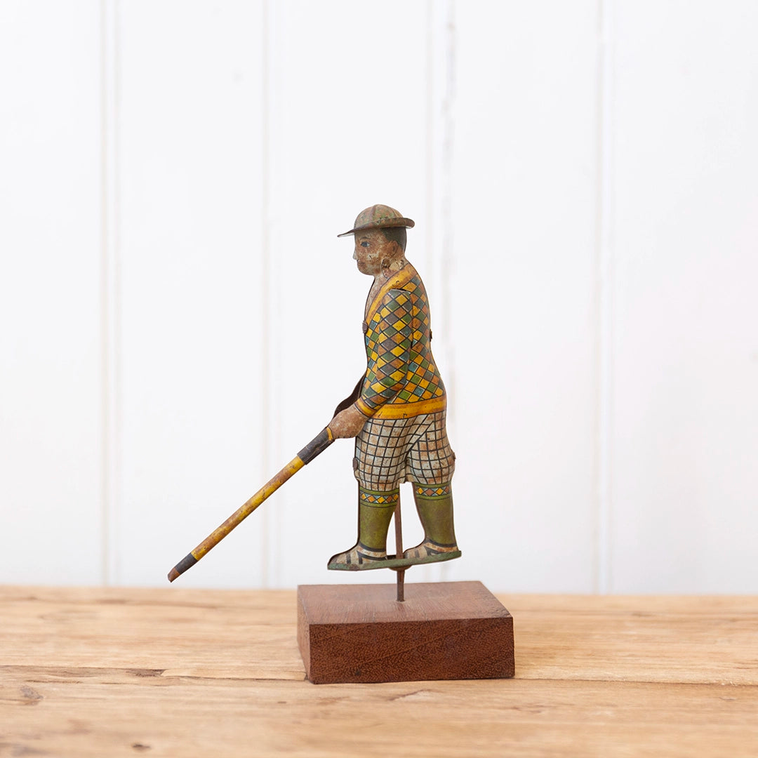 Vintage Golfer and Iron Golf Ball with Base