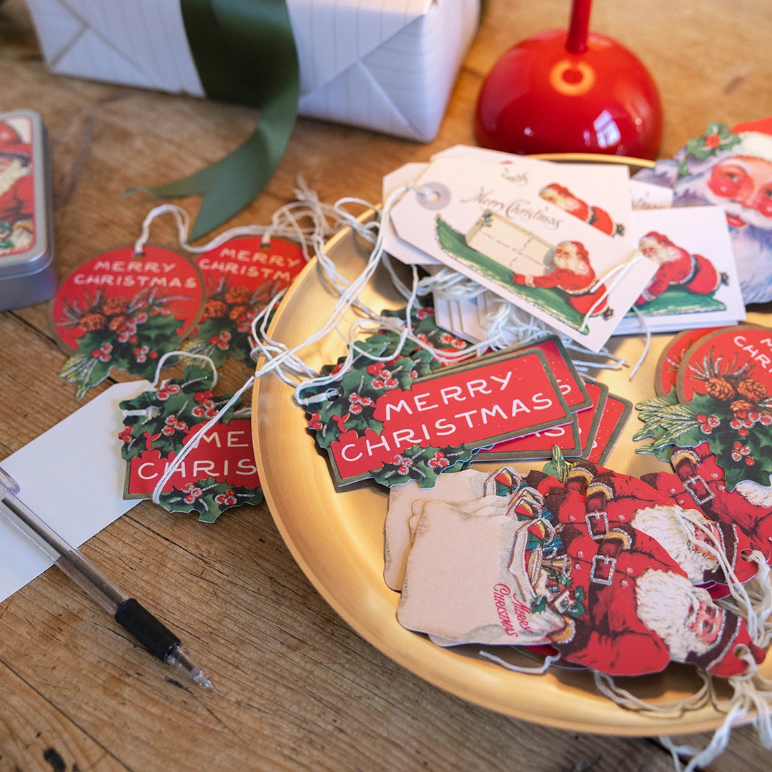 Vintage Holiday Glitter Gift Tags