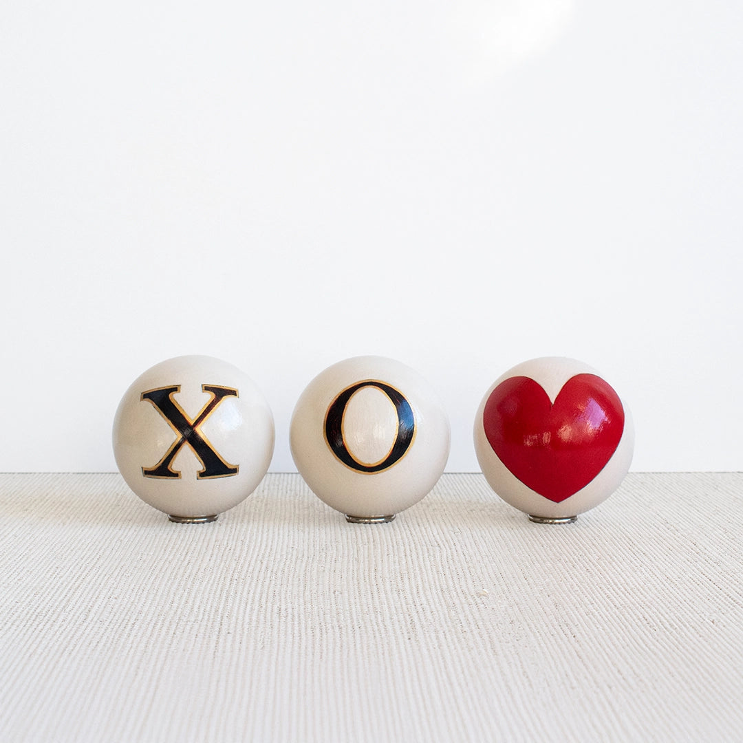 Handpainted XOXO Decorative Spheres